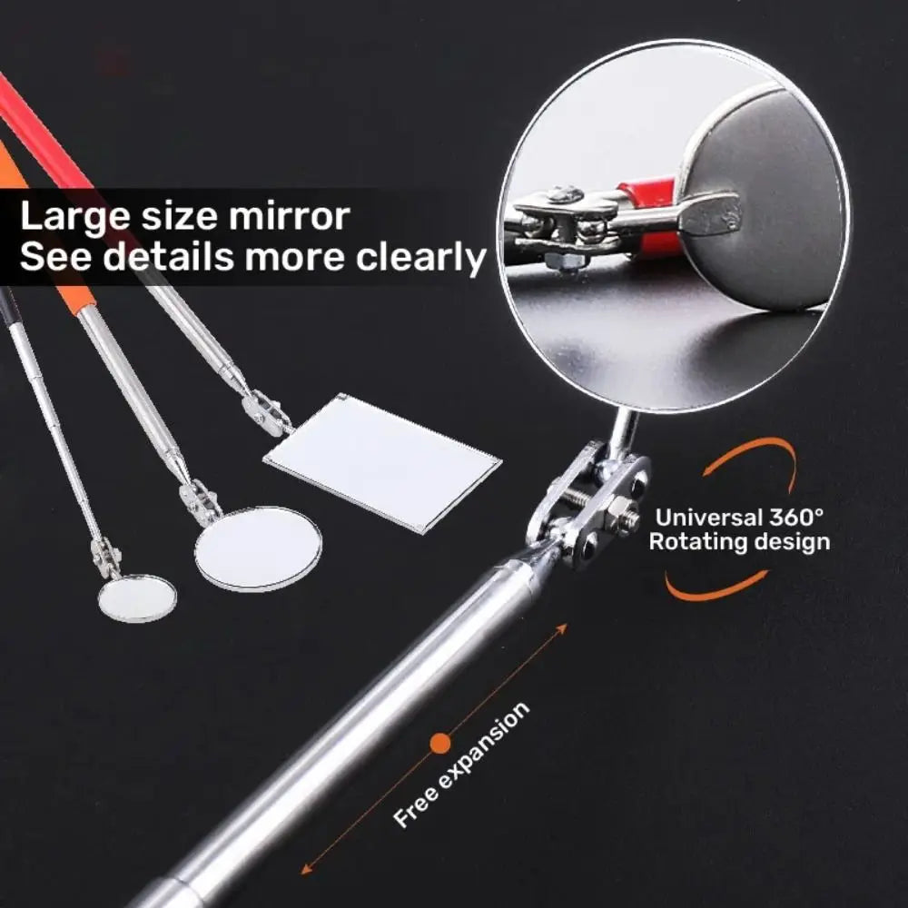 Telescopic Inspection Mirror – Rotatable Stainless Steel Tool Inspection Mirror Axl