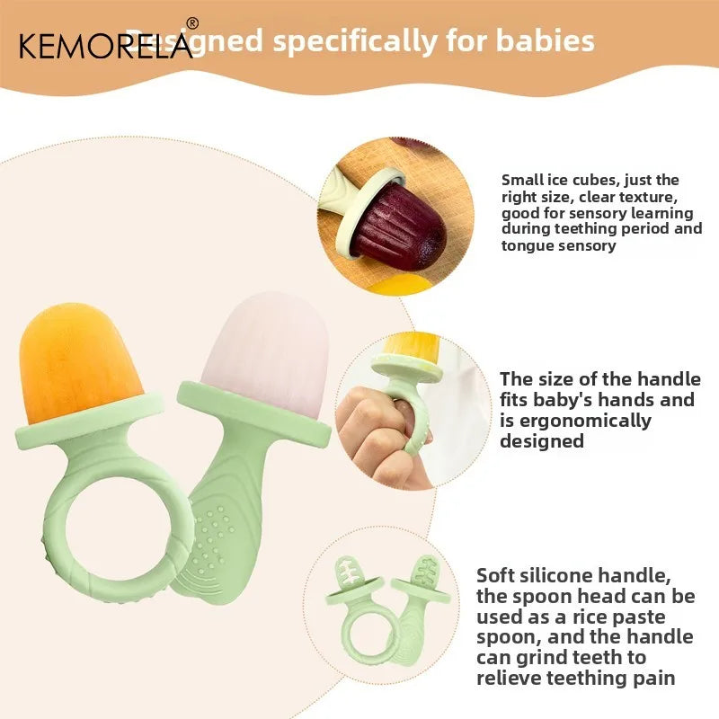 KEMORELA 6-Cavity Baby Popsicle Silicone Mold | Homemade Ice Pops Popsicle Mold Axl