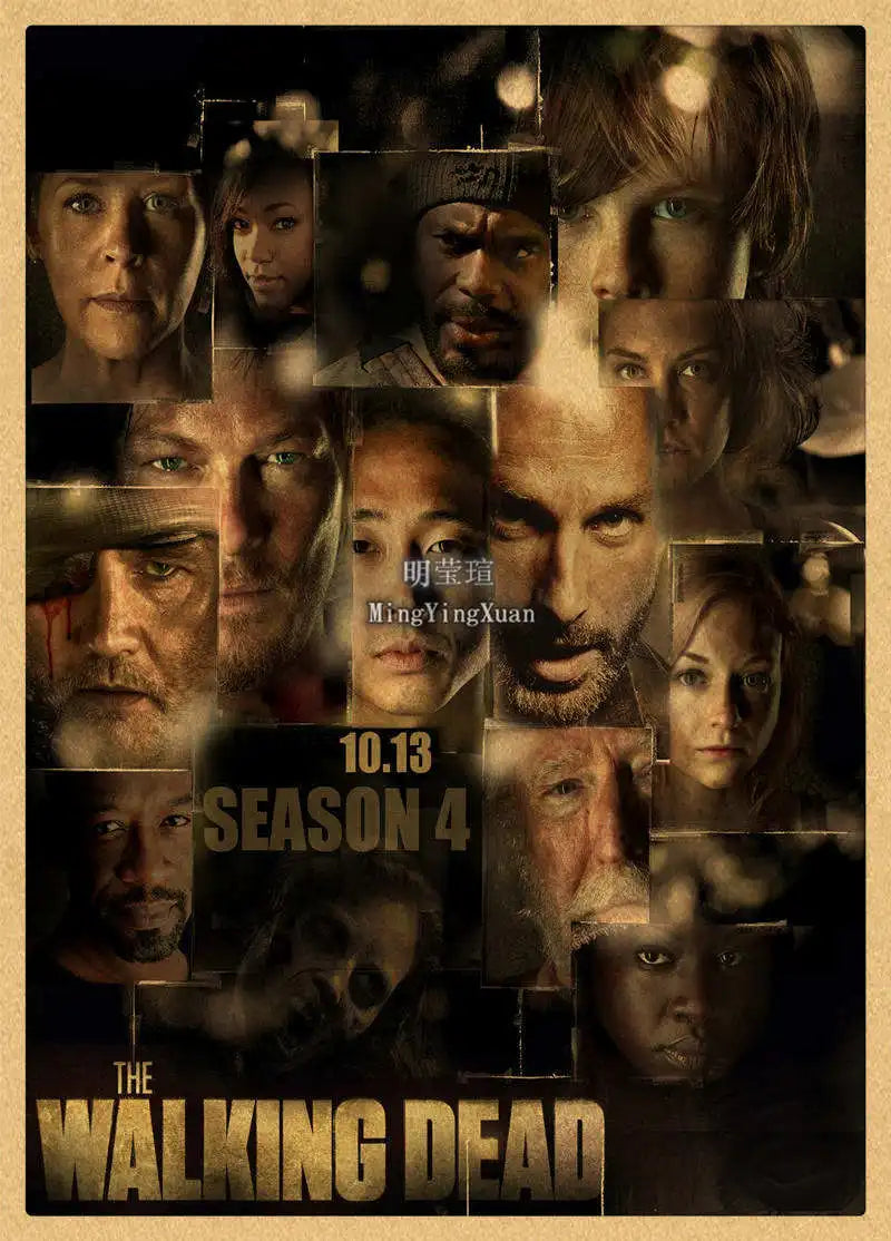 Walking Dead Vintage Kraft Paper Poster | Retro Wall Art Decor Wall Art Poster Axl 10 30x20cm