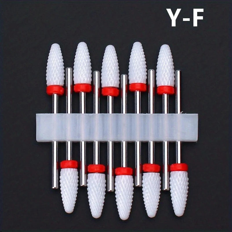 10-Pc Ceramic Nail Drill Bits Set – Manicure & Pedicure Kit Nail Drill Bits Axl 10PCS Y F