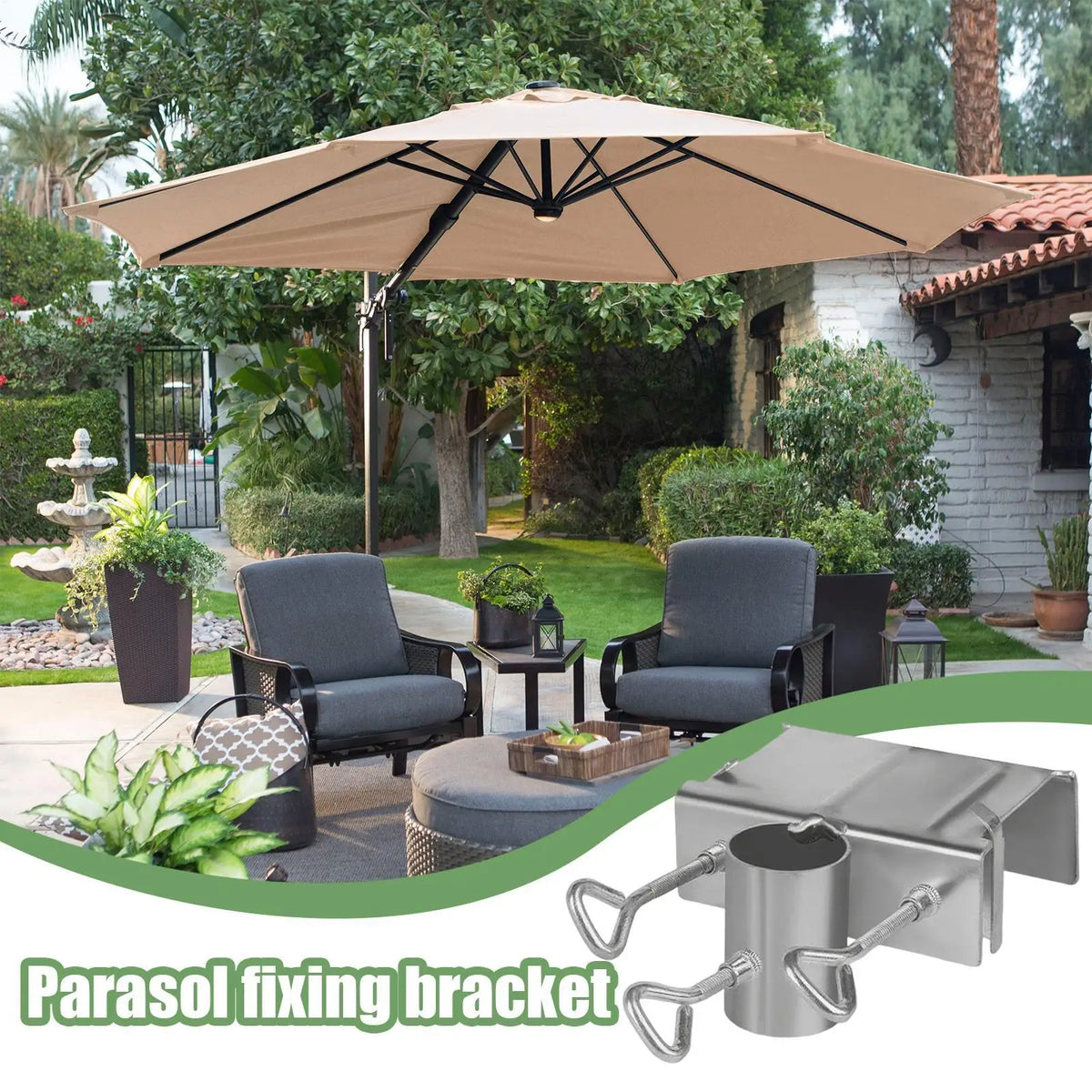 Deck Railing Umbrella Holder – Metal Parasol Clamp Bracket Umbrella Railing Clamp Axl