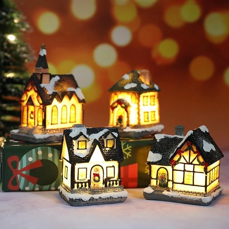 Christmas Resin Miniature House Ornament | Micro Landscape Decor Christmas Ornament Axl