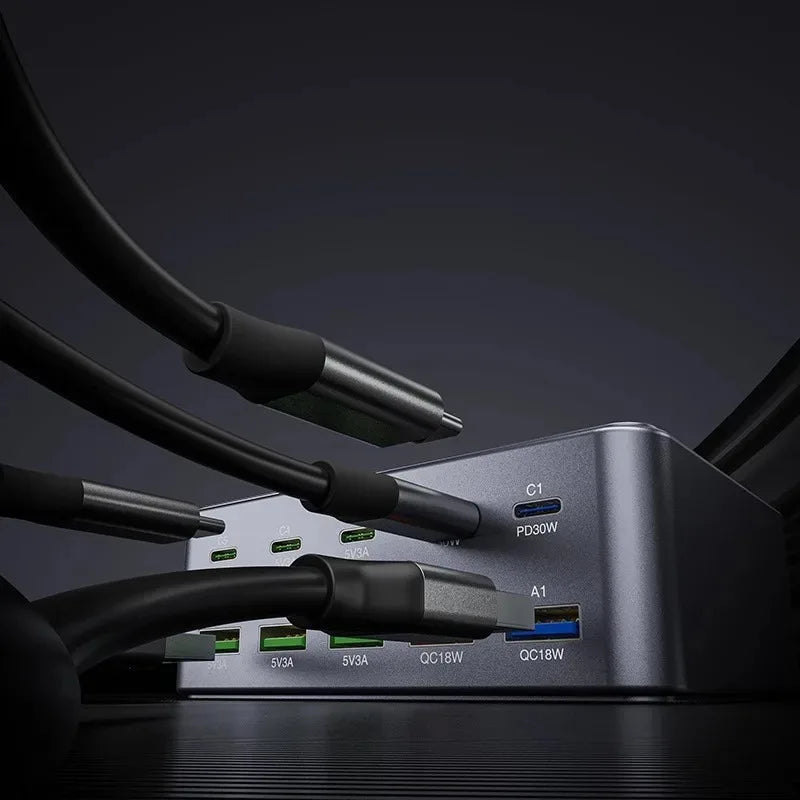 330W GaN Charging Station – 8-Port USB-C Fast Charger Hub GaN Charging Station Axl