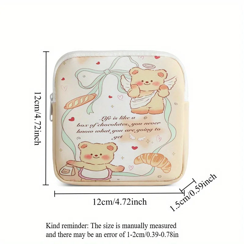 Portable Cartoon Sanitary Napkin & Sundries Storage Pouch Storage Organizer Pouch Axl