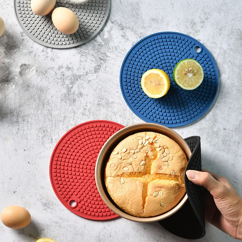 KEMORELA Silicone Honeycomb Round Mat – Coaster & Pot Pad Silicone Kitchen Mat Axl