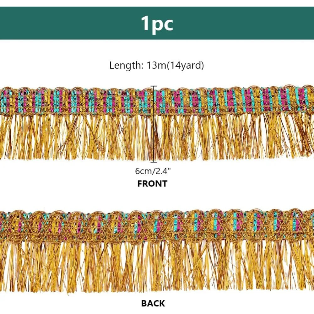 Goldenrod Polyester Fringe Trim Ribbon 60mm x 13m Fringe Trim Ribbon Axl