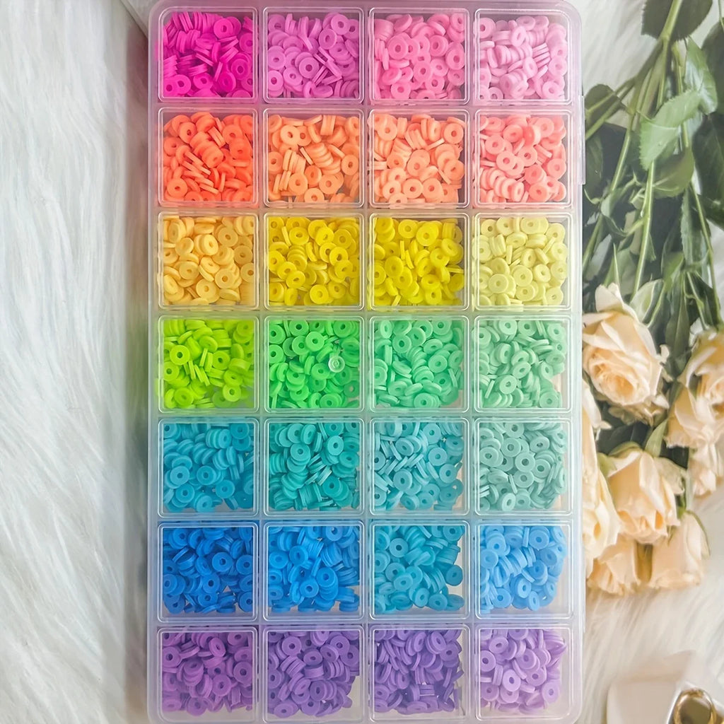 Rainbow Clay Bead Box Set – DIY Bracelet & Jewelry Making Kit Bead Craft Kit Axl