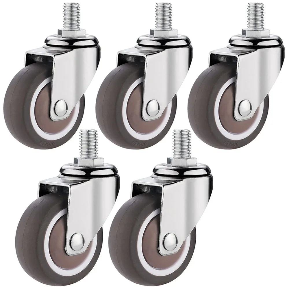 4-Pack Swivel Casters 1.5" & 2" TPE Rubber M10 Stem with Brakes Swivel Casters Axl