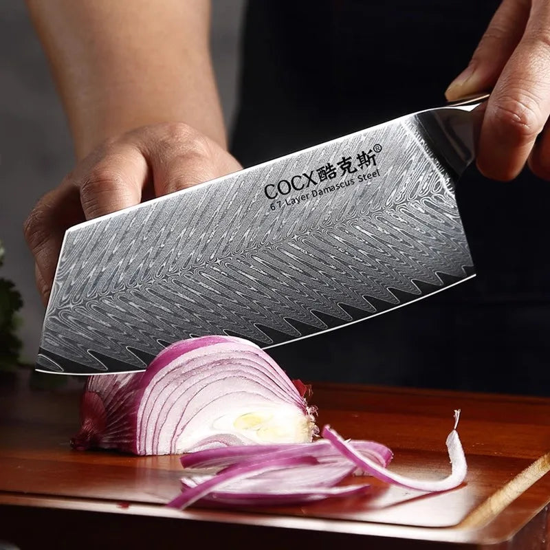 Damascus Steel Chef Knife – Japanese Style Meat Cleaver Damascus Chef Knife Axl
