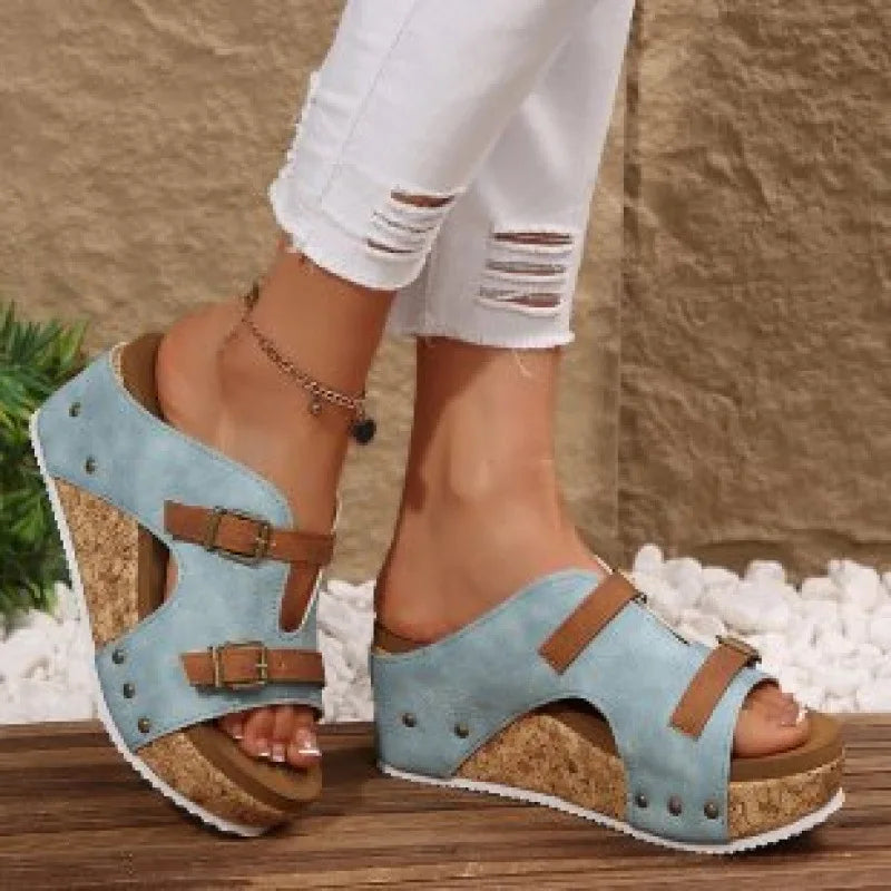 Women's Wool-Lined Flat Slippers | Plush Indoor Casual Shoes Flat Indoor Slippers Axl 43 LIGHT BLUE