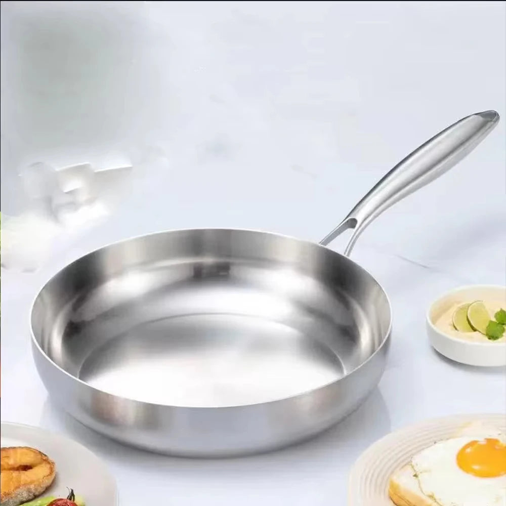 KEMORELA 316 Stainless Steel Wok Frying Pan | Gas & Induction Stainless Steel Wok Axl
