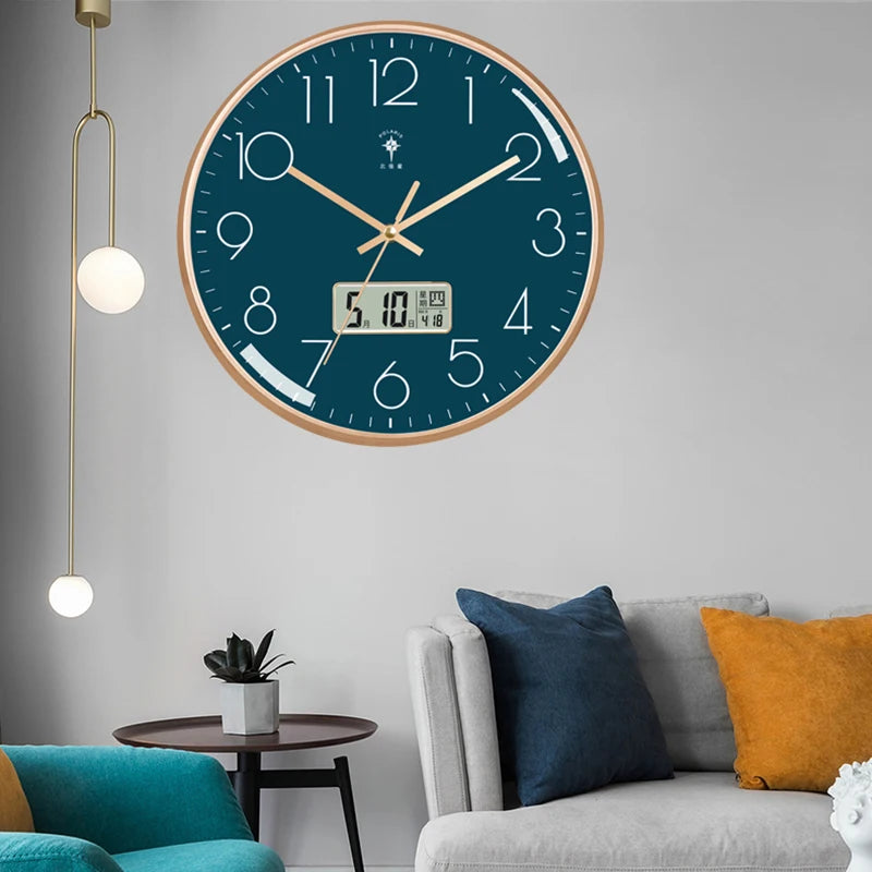Large Modern Silent Wall Clock – Nordic Decor, 35cm Silent Wall Clock Axl