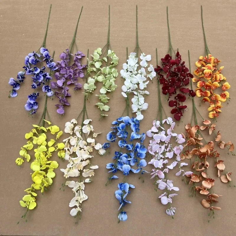 5-Pack Artificial Dancing Orchid Silk Flowers | Wedding & Home Decor Artificial Silk Flowers Axl
