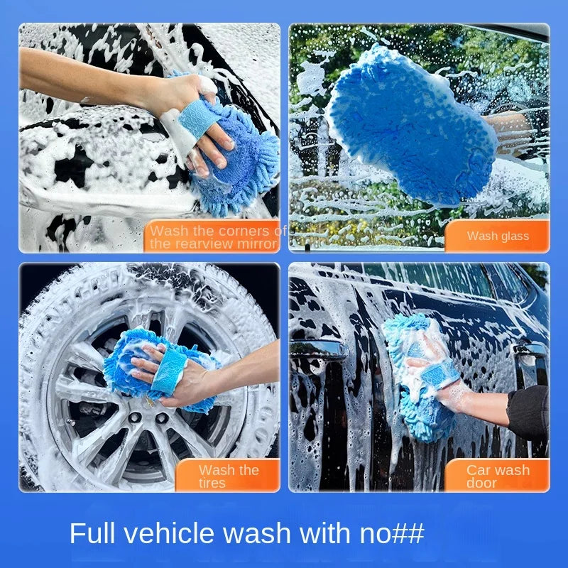Microfiber Car Wash Sponge, Detailing Brush & Glove Kit Car Detailing Kit Axl