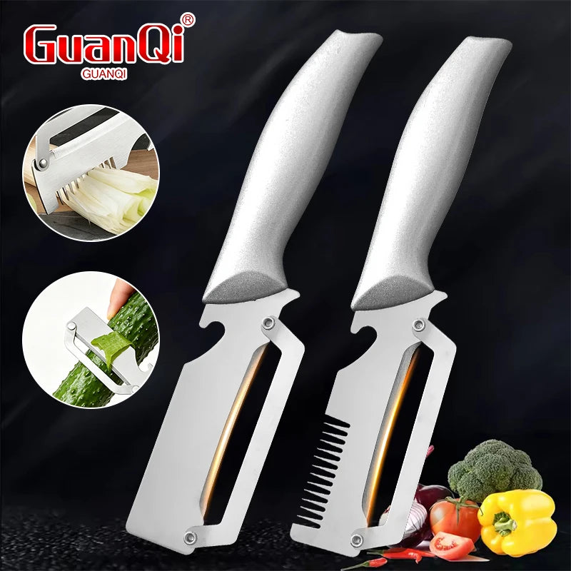 3-in-1 Stainless Steel Vegetable Peeler & Slicing Knife Vegetable Peeler Axl