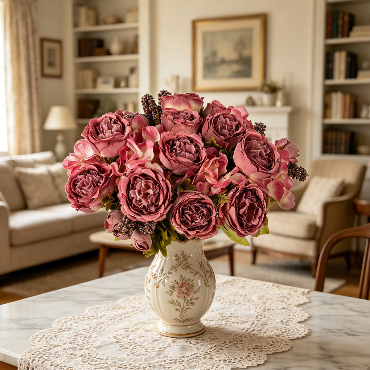 Silk Hydrangea Peony Artificial Flower Bouquet | Wedding & Home Artificial Flower Bouquet Axl