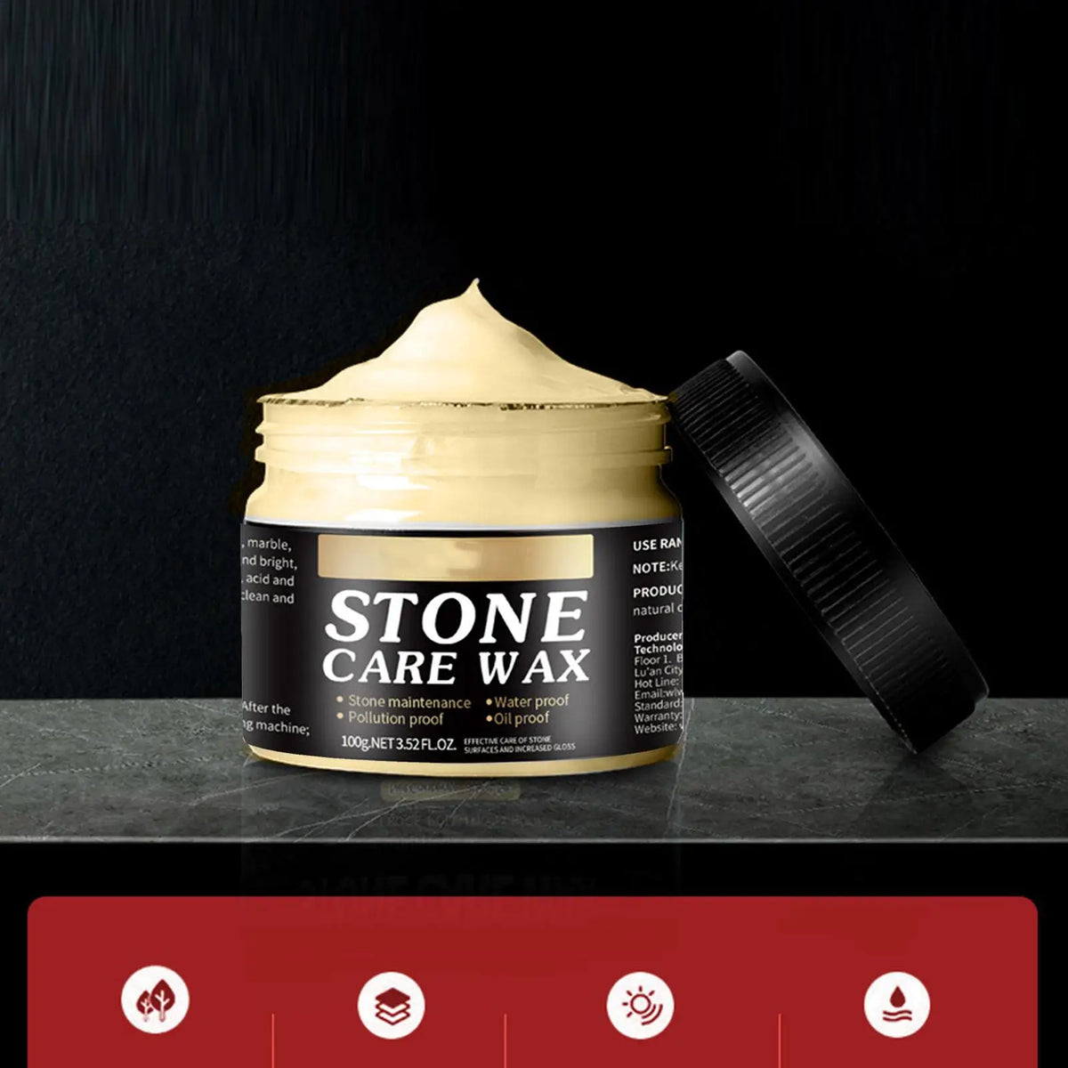 Stone Polishing Wax 100g – Marble, Granite & Tile Care Stone Polishing Wax Axl