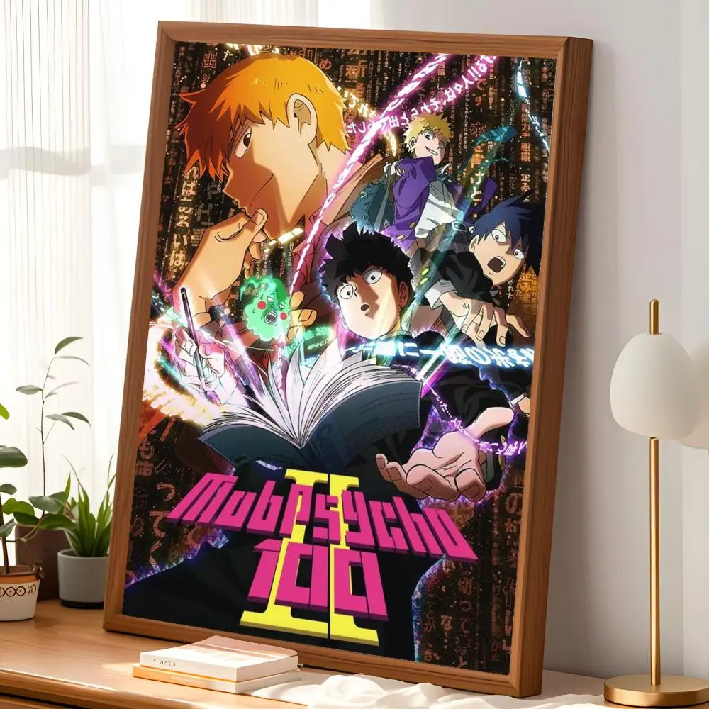 Mob Psycho 100 Anime Self-Stick HD PVC Wall Poster Anime Wall Poster Axl