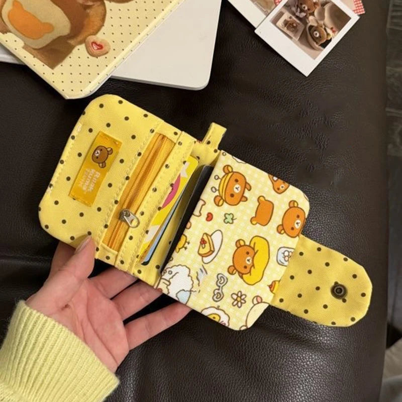Cute Cartoon Bear Coin Purse – Canvas Zipper Wallet & Key Bag Canvas Coin Purse Axl