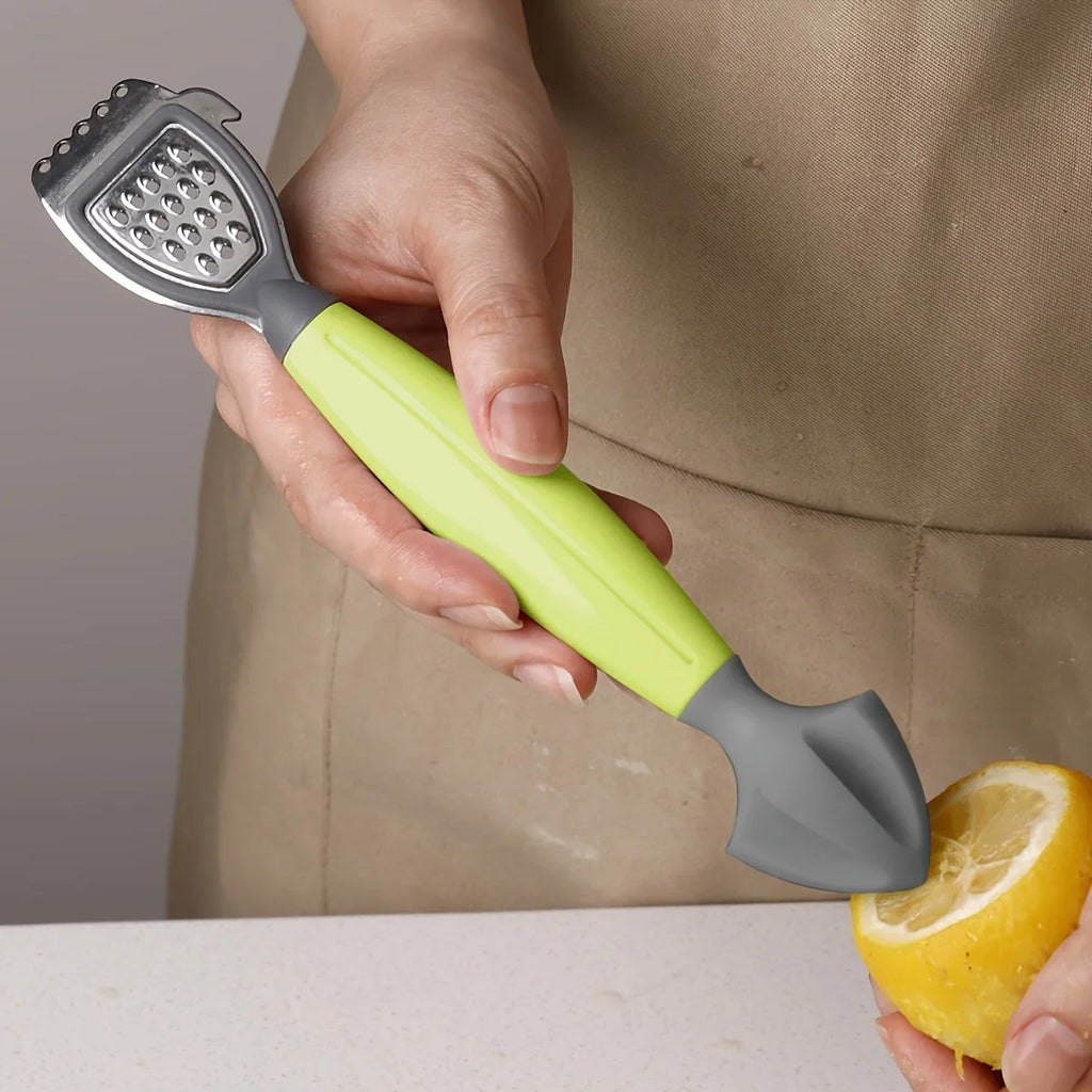 Lemon Zester & Juicer with Built-In Grater | Stainless Steel Citrus Zester Juicer Axl