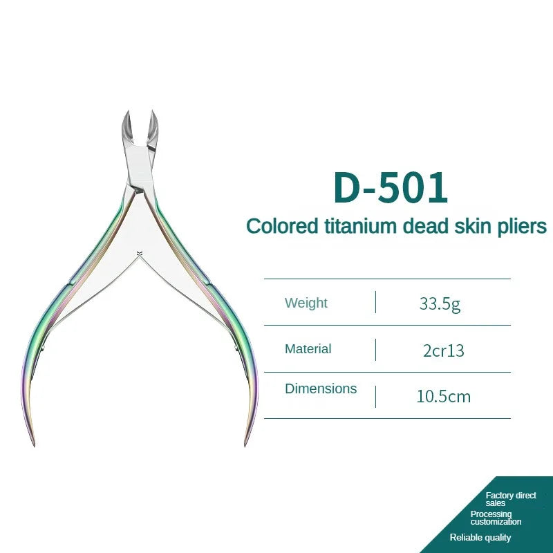 Stainless Steel Cuticle Nipper D501 – Professional Nail Tool Cuticle Nipper Axl Colored Titanium