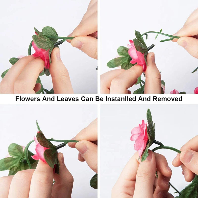 Silk Rose Artificial Flower Garland – Wedding & Home Vine Decor Artificial Flower Garland Axl