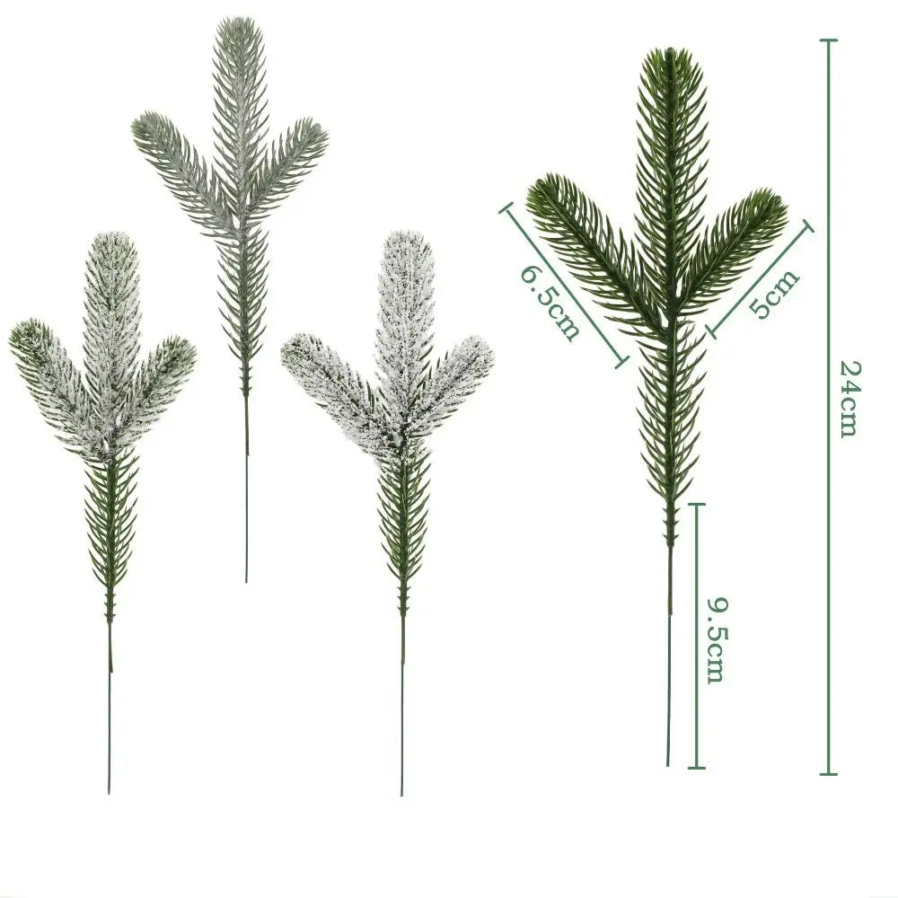 Artificial Snow Pine Branches 24pc – Christmas Wreath Decor Artificial Christmas Decor Axl
