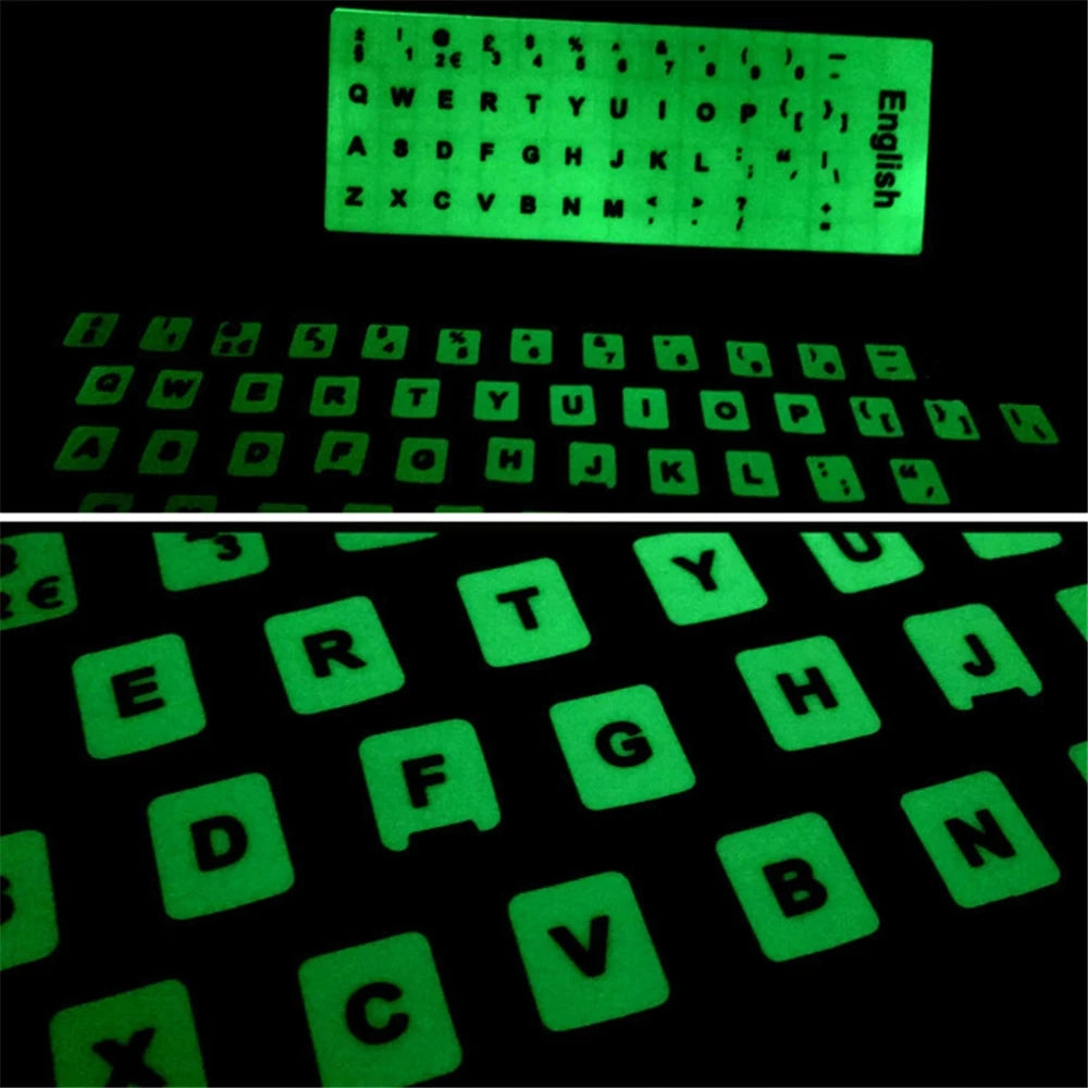 Luminous Keyboard Stickers – Multi-Language Glow in Dark Keyboard Stickers Axl