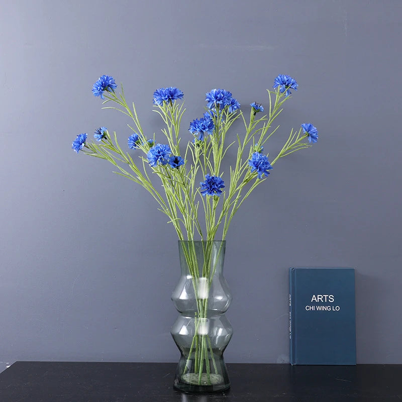 Silk Cornflower Artificial Flower Stem 70cm – Home & Wedding Artificial Flower Stem Axl