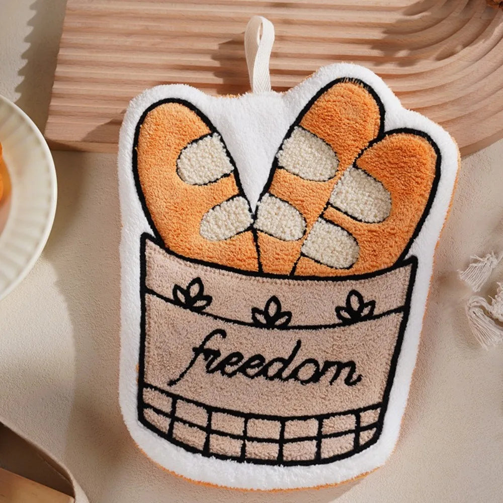 Coffee Print Hand Towel – Soft Absorbent Terry Cloth Kitchen Towel Kitchen Hand Towel Axl