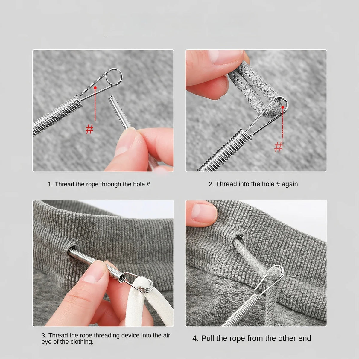 Bendable Drawstring Threader Clips – Elastic Band Sewing Tool Sewing Threader Tool Axl