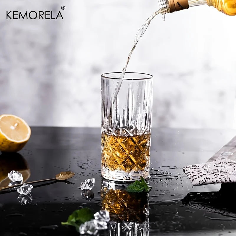 KEMORELA 423ml Stemware Glass Cups | 1-2 Pcs, Dishwasher Safe Glass Stemware Set Axl