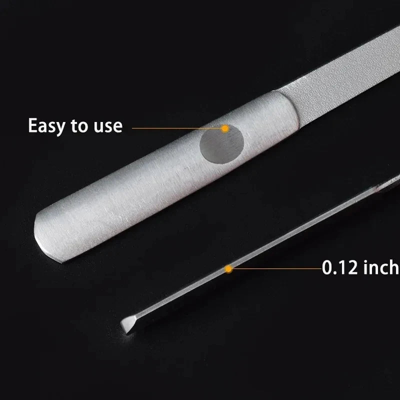 Double-Sided Stainless Steel Nail File – Professional Nail Care Nail File Axl