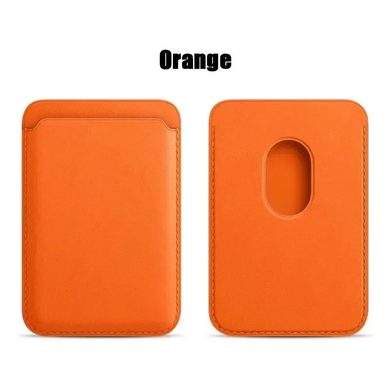 MagSafe Leather Wallet Card Holder for iPhone 12–15 Pro Max MagSafe Card Wallet Axl Orange-J22863