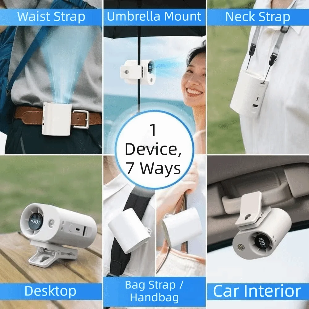Clip-On Portable Mini Fan – USB Handheld Cooling Fan Clip-On Mini Fan Axl