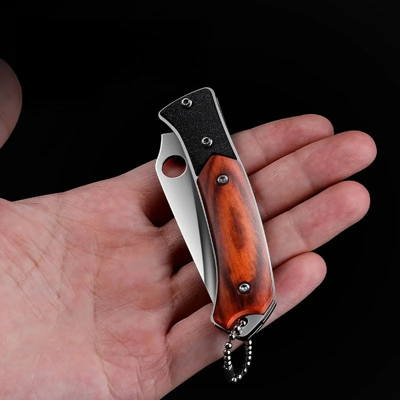 Mini Folding Pocket Knife – Stainless Steel & Wood Handle EDC Folding Pocket Knife Axl