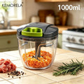KEMORELA Manual Food Chopper – Pull String Garlic & Veg Cutter Manual Food Chopper Axl 1000ML