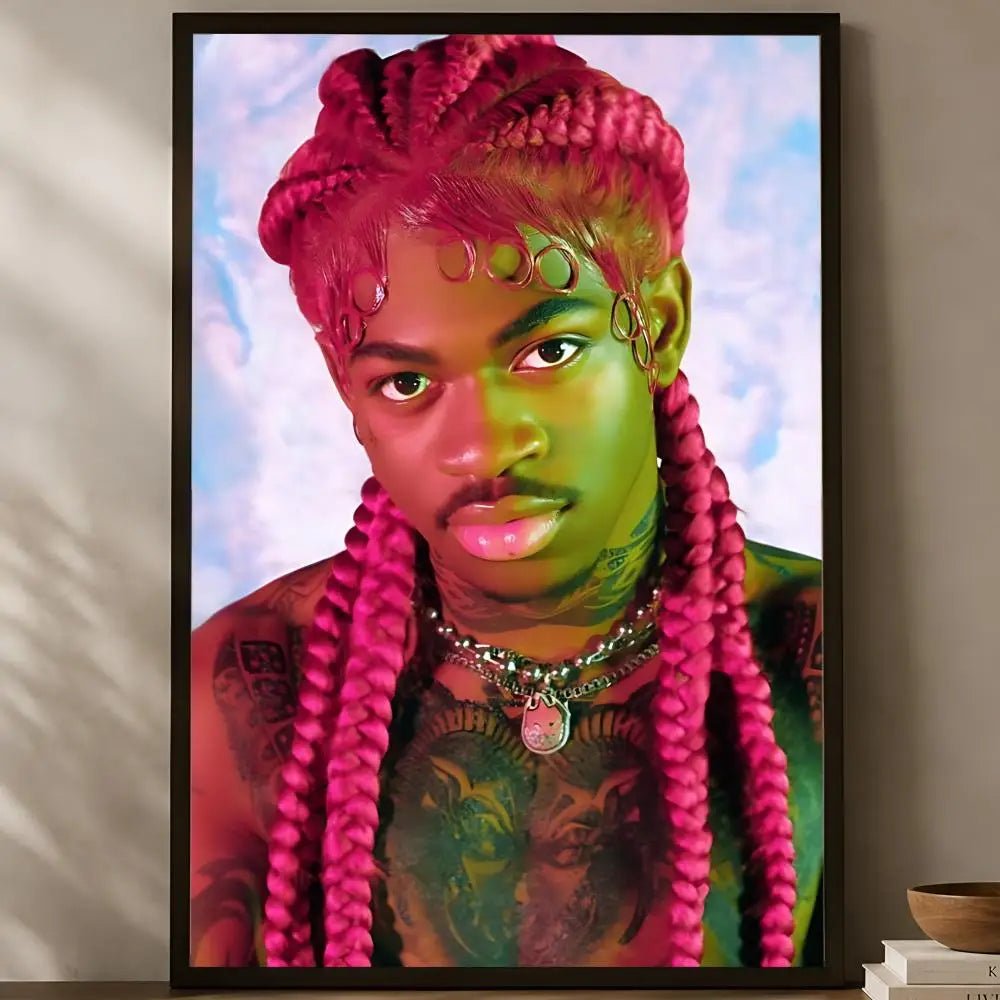 Lil Nas X Self-Stick HD Wall Art Poster – Waterproof Decor Wall Art Poster Axl White01 50X70cmNoframe