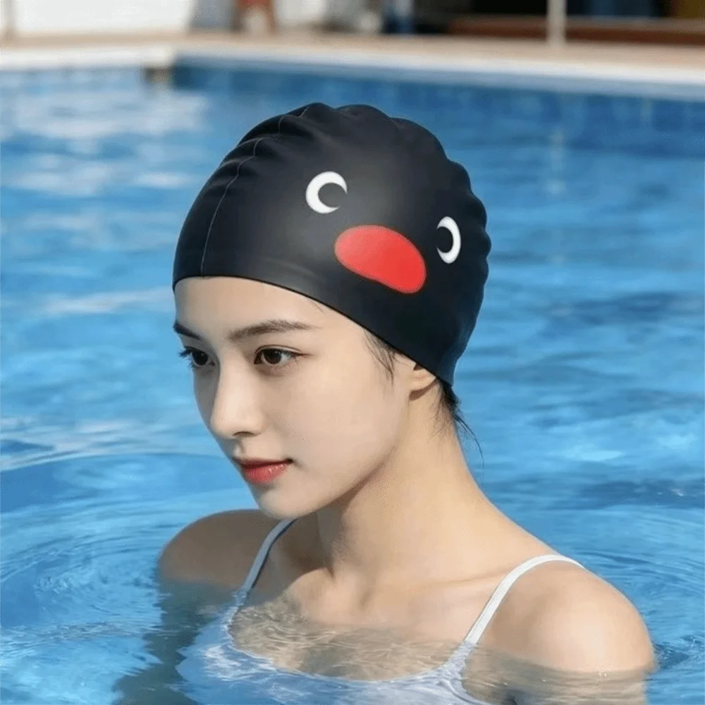 Penguin Silicone Swimming Cap – Waterproof Ear Protection Silicone Swim Cap Axl