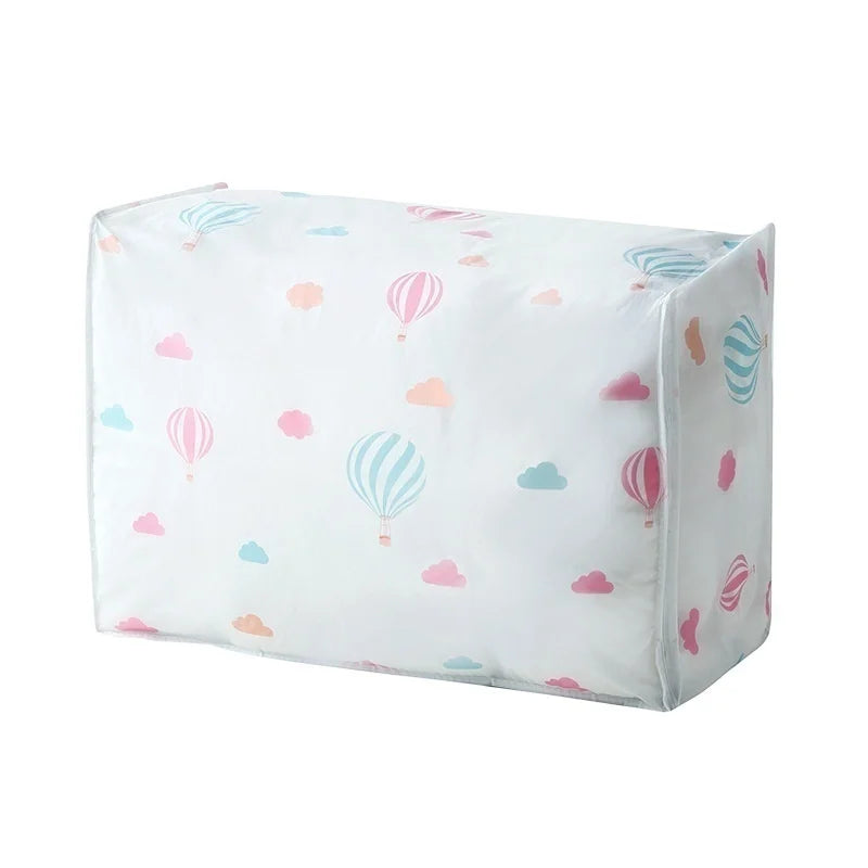 Foldable Quilt Storage Bag – Feather Print Blanket Organizer Storage Organizer Bag Axl ball 57x40x22cm