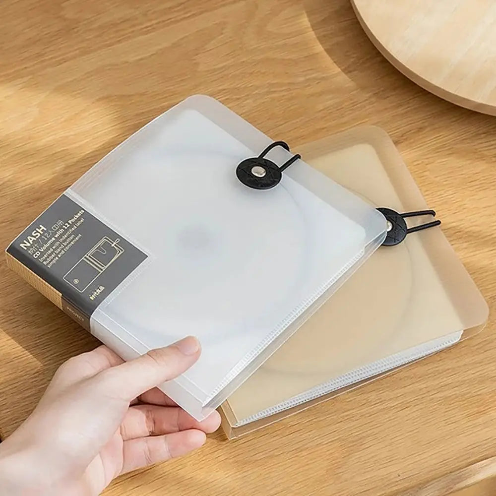 Portable Transparent CD Storage Case – 12 Disc DVD Wallet CD DVD Storage Wallet Axl
