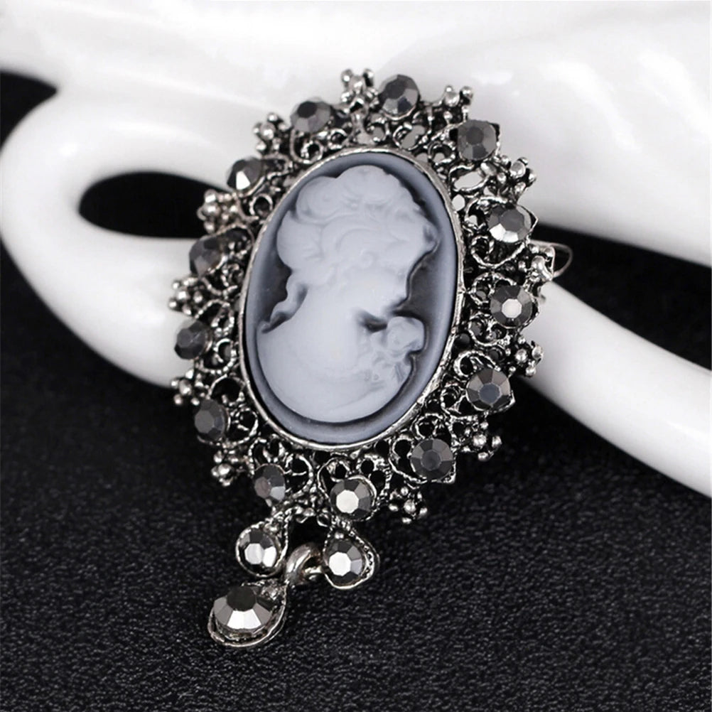 Vintage Cameo Victorian Crystal Brooch Pin – Women's Gift Brooch Pin Axl
