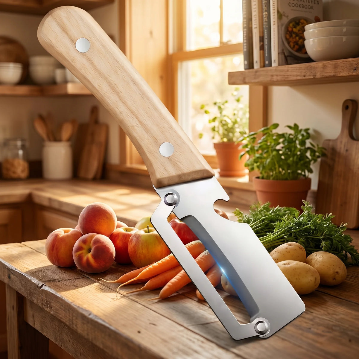Wooden Handle Stainless Steel Vegetable & Fruit Peeler Vegetable Peeler Axl