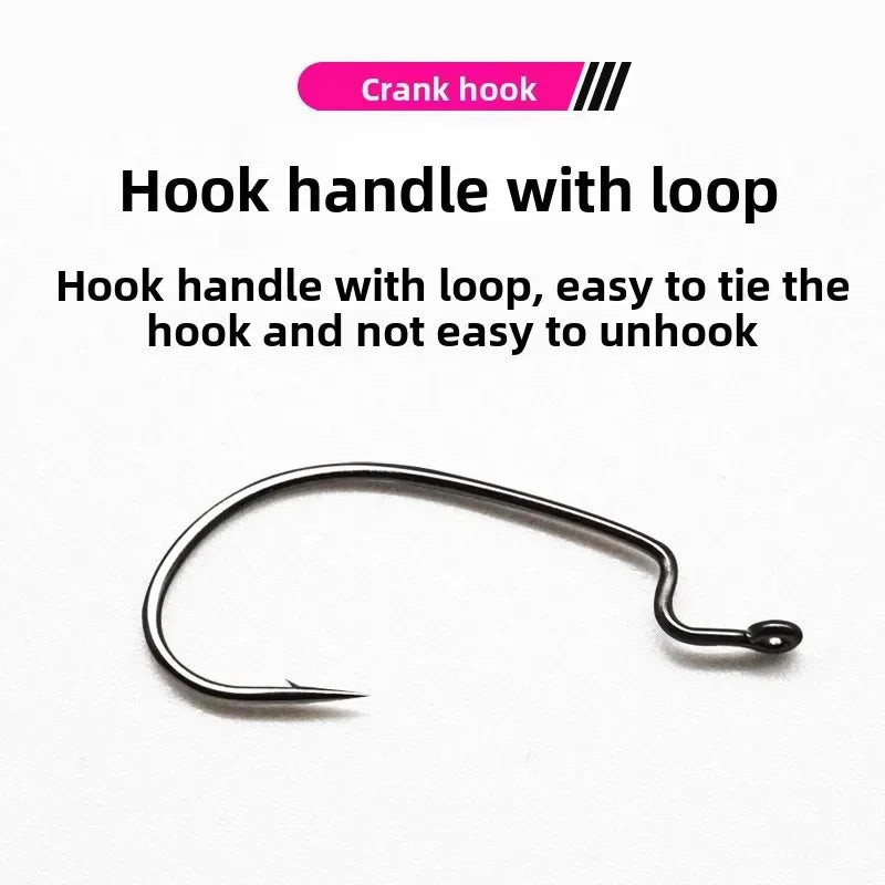 10-Pack Texas Rig Straight Shank Hooks – Wide Bend Soft Bait Fishing Hooks Axl