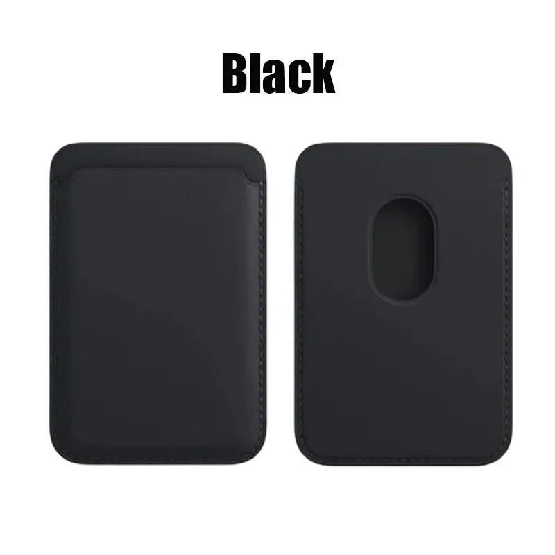 MagSafe Leather Wallet Card Holder for iPhone 12–15 Pro Max MagSafe Card Wallet Axl leather black-J22863