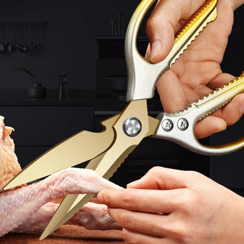 PLYS Gradient Gold Kitchen Scissors – Heavy-Duty Poultry Shears Kitchen Scissors Axl
