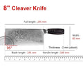 InLeung Damascus Steel Cleaver Knife – Wood Handle | 18cm Damascus Cleaver Knife Axl Damascus Knife