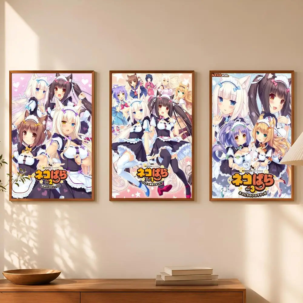 Nekopara Anime Self-Stick Wall Poster – HD Waterproof Décor Anime Wall Poster Axl