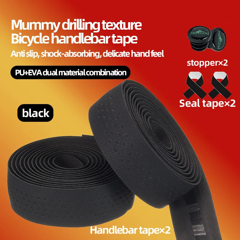 Road Bike Handlebar Tape – Anti-Slip Breathable Carbon Wrap Handlebar Tape Axl Black