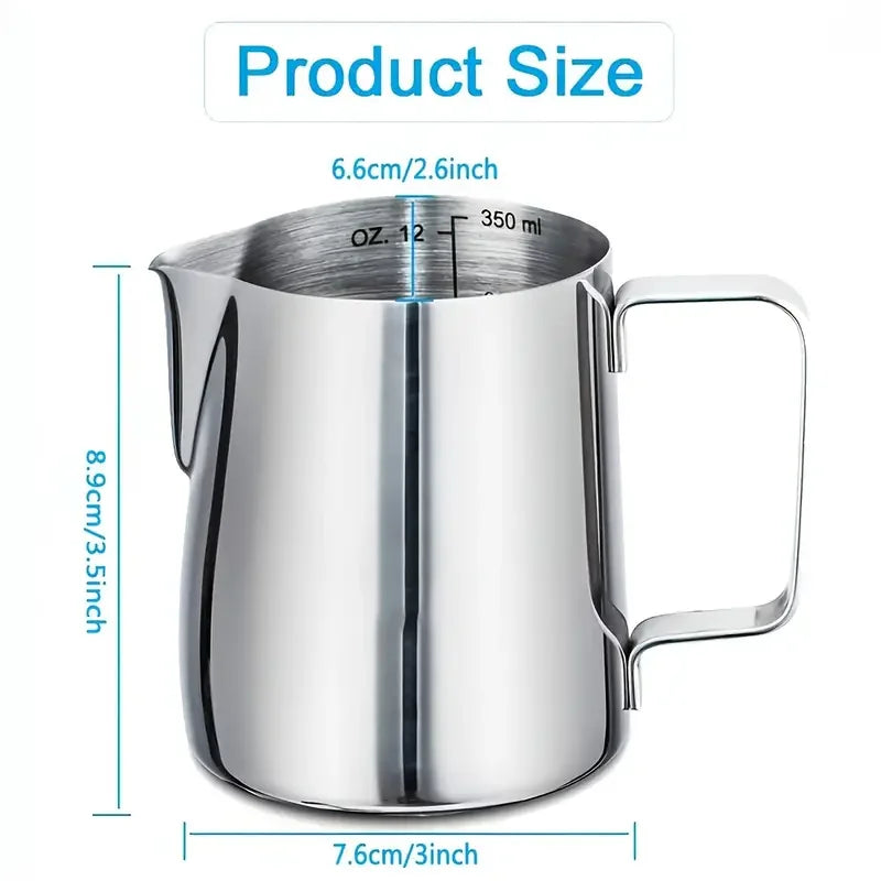 KEMORELA Milk Frothing Pitcher with Scale | 350/600/900ml Milk Frothing Pitcher Axl
